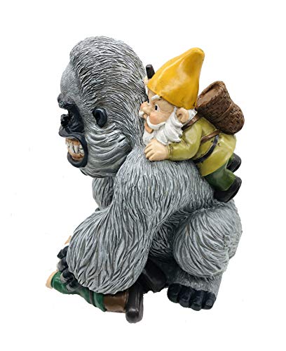 Ficiti Funny Garden Gnome Statue - Gorilla And Gnomes - Indoor Outdoor Garden Gnome Sculpture For Patio Yard Or Lawn #TOP2