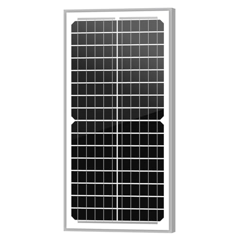 Image of Newpowa 10W(Watts) 12V(Volts) Monocrystalline 10BB Solar Panel High-Efficiency PV Module Power for Boat RV Gate Opener Fences