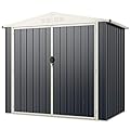 Goplus 6.8 x 3.8 FT Metal Outdoor Storage Shed, Snap-on Structures for Efficient Assembly, All-Weather Color Steel Utility Storage House w/Lockable Door, Bike Tool Sheds for Garden Yard Lawn Patio