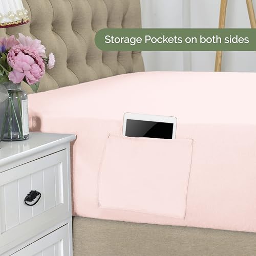 Drap-housse simple rose drap de lit double grand bonnet 50 cm confortable - 4