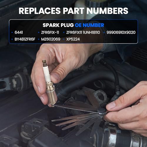 Image of 6441 Iridium Spark Plugs 8 Pack - Compatible with Jeep Grand Cherokee Commander Compatible with Dodge Ram 1500 2500 3500 Durango Dakota B1500 B2500 B3500, X5 550i 750i - Replaces ZFR6FIX-11