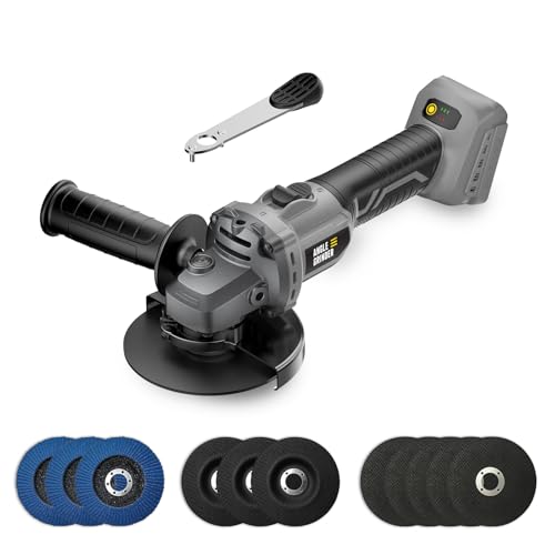 Cordless Angle Grinder 4-1/2" Compatible with DEWALT 20V MAX Battery | Brushless Motor, 6 Variable Speed with 11pcs Cutting/Grinding Wheels for Cutting Grinding Polishing(Tool Only)