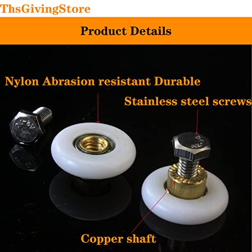 4Pcs Shower Door Replacement Rollers Wheels, 19Mm Diameter Closet Door Sliding Wheels Replacement, Shower Door Pulleys Replacement Door Hardware Installation Kit #TOP5