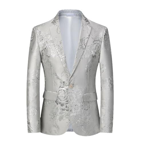 Men's Floral Texture Business Casual Single Breasted England Style Blazer