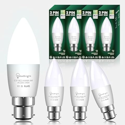 TobeBright BC3 3 Pin LED Candle Bulbs Cover