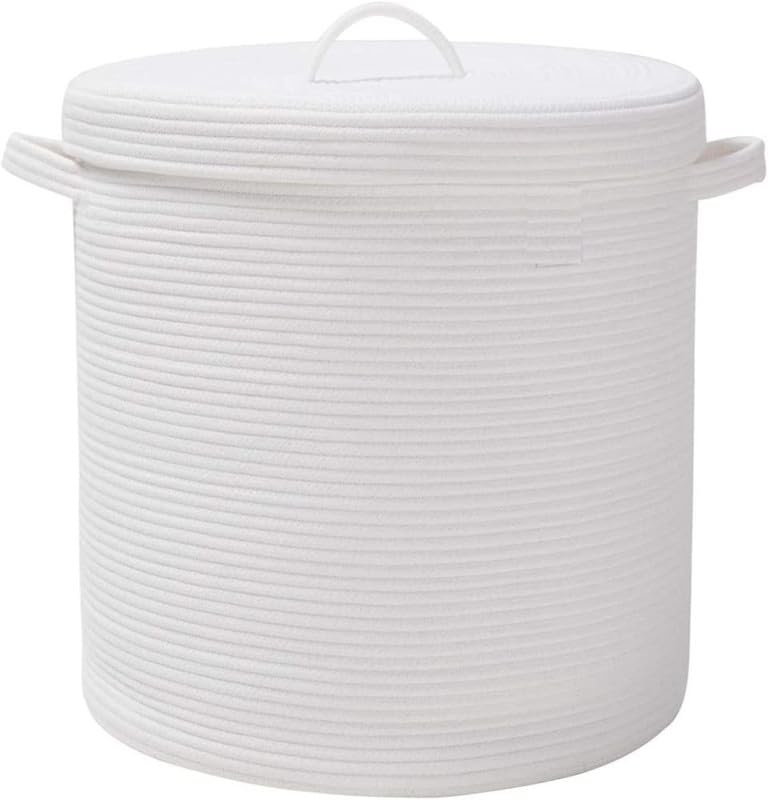 FIASCO Cotton Mini Rope Laundry Basket Cloth Storage Box Baby Bucket Hamper New Born for Kitchen,Office Set,Room,planters,Dirty Clothes (white) (B0CDRYFJGL) Amazon Price History, Amazon Price Tracker