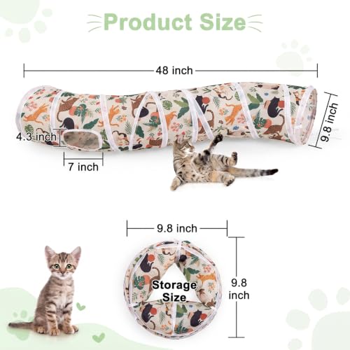 Image of Glittme S-Shape Cat Tunnel, Foldable Cat Tunnels for Indoor Cats