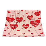 Bed Throw Blanket Romantic-Love-Valentine's-Day Lightweight Super Soft Luxury Sofa Blanket Microfibe