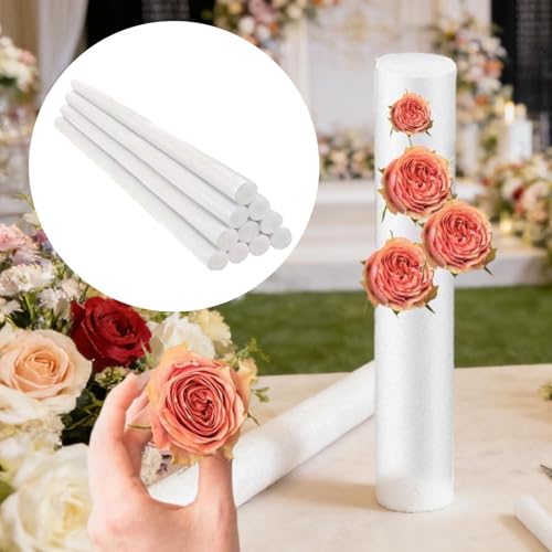 Miniatura 4 de Carpnettore 10 Piezas Cilindros De Espuma Varillas Tubos De Espuma Para Manualidades Decoraciones De Poliestireno Material Resistente Y Ligero Adecuado Para, Blanco, Individual