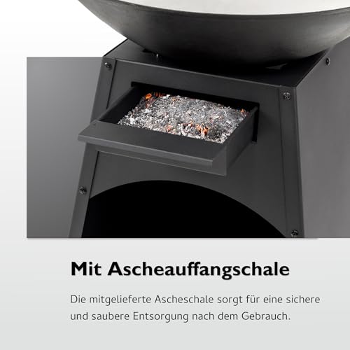 tepro Holzkohlegrill Plancha Säulengrill Waco (60 x 80 cm) silber