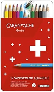 Caran D'ache Swisscolor Colour Pencils in Metal Box (Pack of 12)