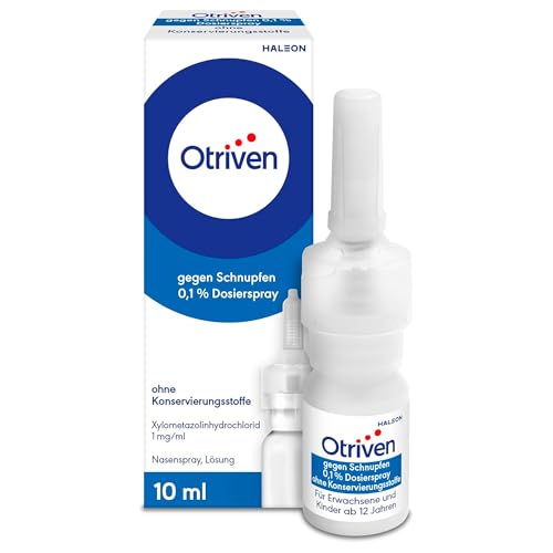 Otriven gegen Schnupfen 0 1% Dosierspray ohne Konservierungsstoffe Für Erwachsene und Kinder ab 12 Jahren 10ml