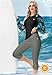 Deerose Swim Pants for Women Swim Leggings High Waisted Quick Dry SPF 50+ Beach Fashion Sleek Grey Wetsuit Capris L