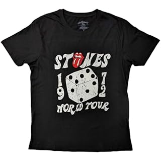 The Rolling Stones T-shirt Tour ’72 Dé en coton pour adulte unisexe - Les Beatles, Paul McCartney, John Lennon, RIngo Starr, George Harrison