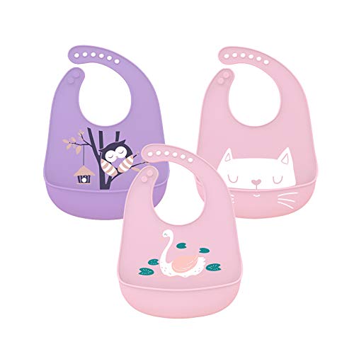 Atopo 3 Pezzi Bavaglini in Silicone Impermeabile