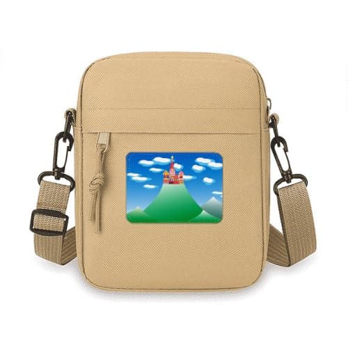 Sac à bandoulière chinois pochette téléphone portable motif paysage nuage