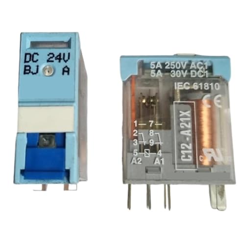 Relé C12-A21X DC24V interruptor electromagnético 5A 250V CA 8 pines 2