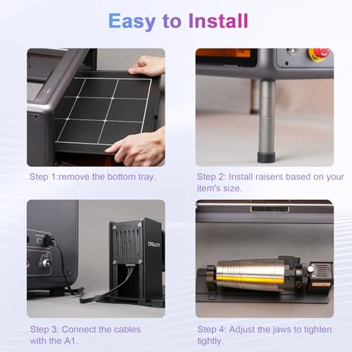 Kit rotatif laser Creality avec élévation M6 pour objets cylindriques - 7