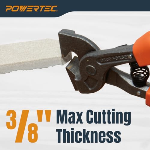 Image of POWERTEC 8 inch Tile Nippers with Ergonomic Grip, for Trimming Tile and Mosaics to Desired Shape on Glass, Ceramic and Porcelain Tile up to 3 /8 inch Thick, 1 Pack (71900)