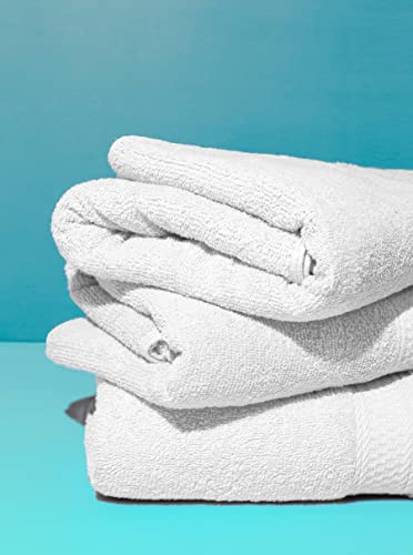 Brooklyn Linens White Bath Towel 24X48 Cotton Terry Towels Pack Of 6 Quick Dry Gym Salon Spa Hotel Bathroom Towel Lightweight Hand Towel Set Absorbent Face Towel #TOP5