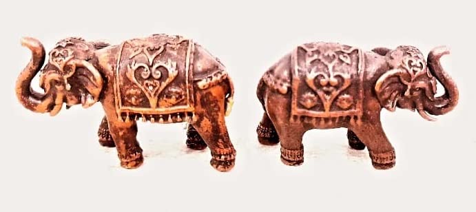 Image of Copper Idols India, 1.1 inches, Handmade Paired Elephant Idol 125 Gram, Patina Antique Finish, Pack of 2 Piece