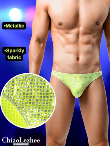 Sexy Underwear For Men, Low Rise Brief, Metallic Checkered4
