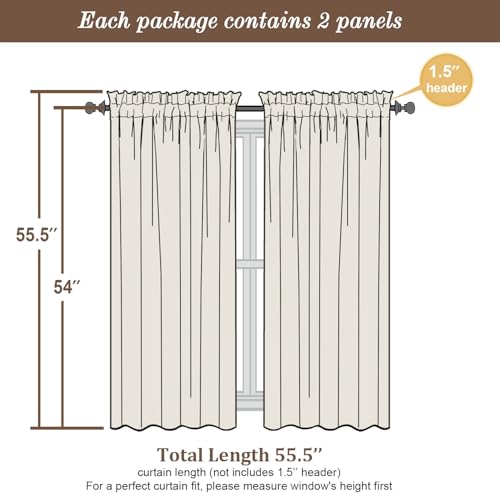 Image of Chyhomenyc Sheer Curtains 54 Inch Long 2 Panels Set, Light Filtering Short Soft Airy Short Cafe Curtains, Modern Rod Pocket for Dinning Living Room Bedroom, Each 42Wx54L in, 2PCS, Hot Pink