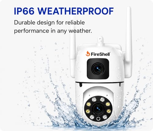 Image of Fireshell SmartHome Dual Lens CCTV Camera for Home | 5MP+5MP WiFi Camera, PTZ 360 View, AI Motion Detection, Color Night Vision & Two-Way Audio