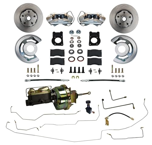 LEED BRAKES Power Disc Brake Conversion With Pre-Bent Brake Line Kit