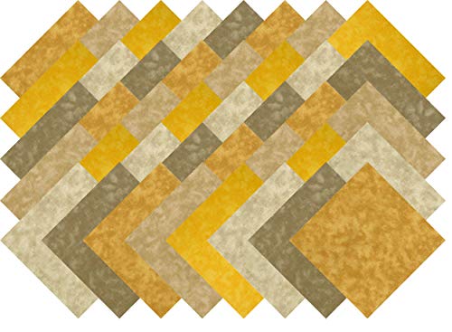 Beige Gold Blender Collection 40 Precut 5-inch Quilting Fabric Squares Charm Pack