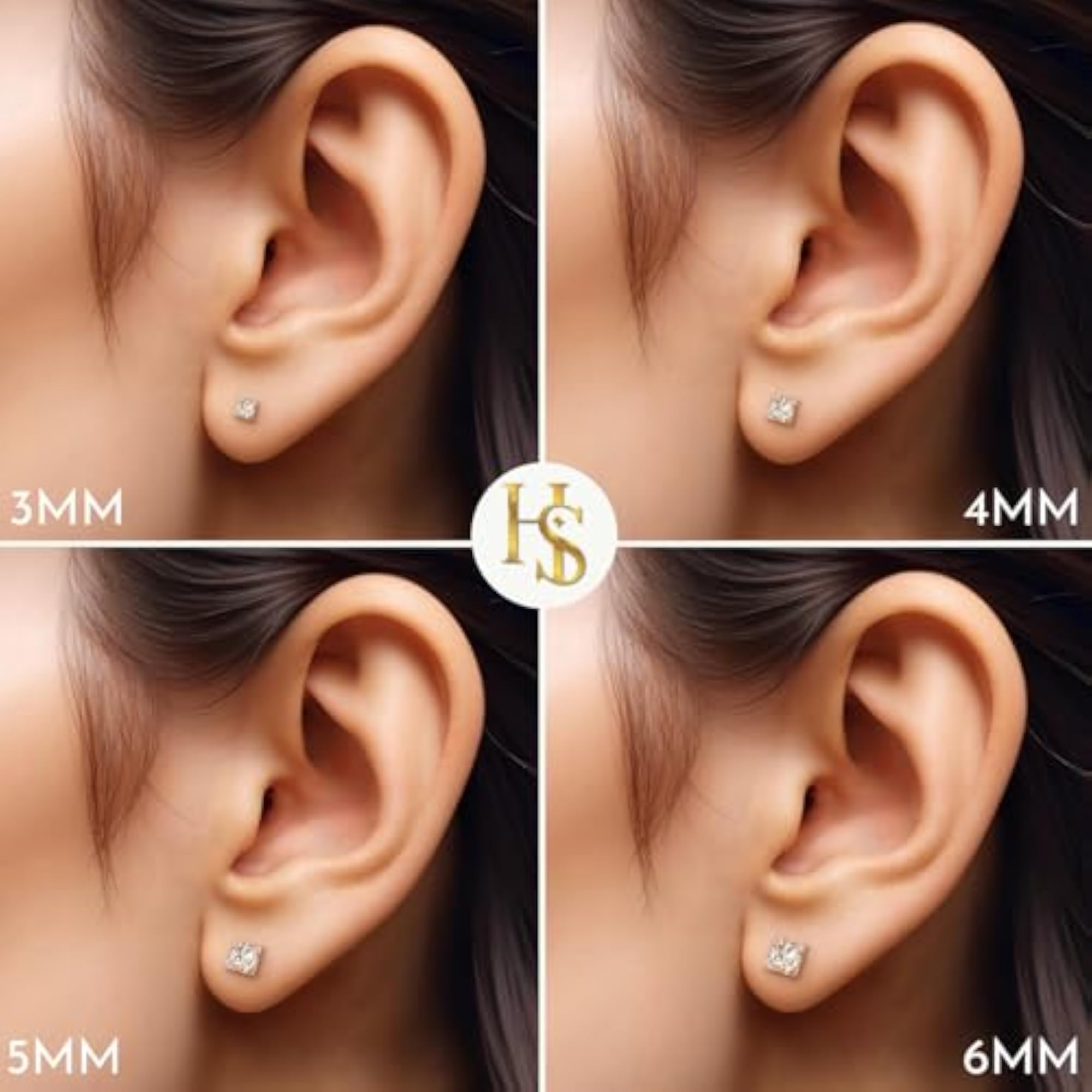 925 Silver Solitaire Screwback Stud Earrings, Elegant