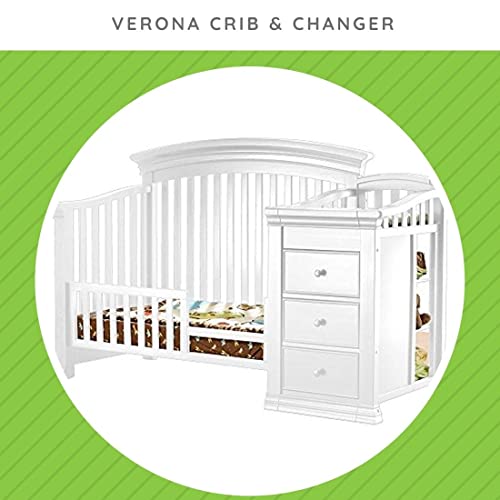 Image of Toddler Bed Safety Guard Rail for Sorelle Convertible Cribs - Solid Wood Rail for Convertible Crib to Toddler Bed Conversion - Safety Bed Rail for Children (Model #137, White)