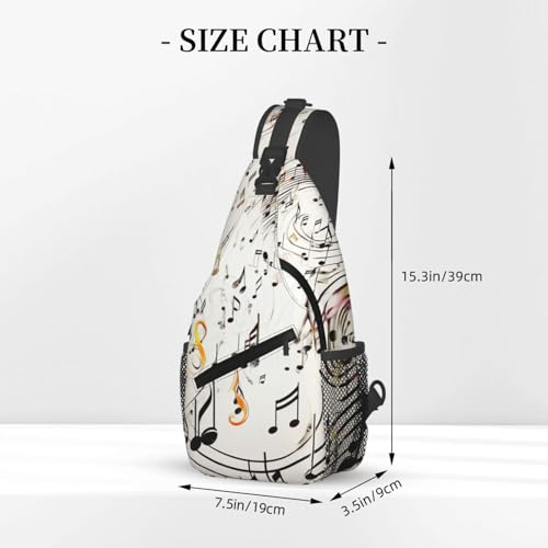 Bolso Sling para Hombre y Mujer Estampado con notas musicales miniatura 2