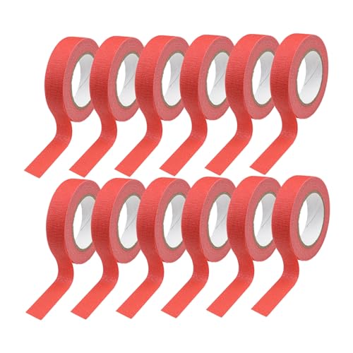 12 Rolls Colored Masking Tape 0.6in x 15yd, Red for Painting Crafts Labels