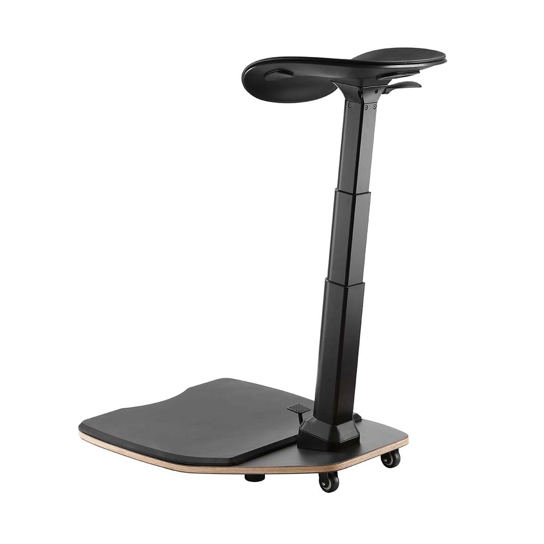 Spacetronik Ergonomischer Stehhocker mit Anti-Ermüdungsmatte | Stehhilfe Höhenverstellbar 61,5-118 cm, Belastbar bis 125 kg, Stehstuhl für gesundes und aktives Sitzen und Stehen