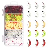 100 Pezzi Esche Morbide in Silicone | Set Vermi e Insetti Soft Bait per Pesca alla Trota e Black Bass | Kit Artificiali Ultra-Realistici ad Alta Attrattività | Accessori Spinning e Trout Area