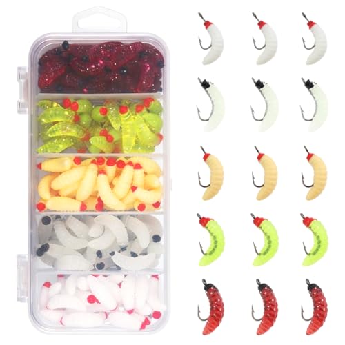 100 Pezzi Esche Morbide in Silicone | Set Vermi e