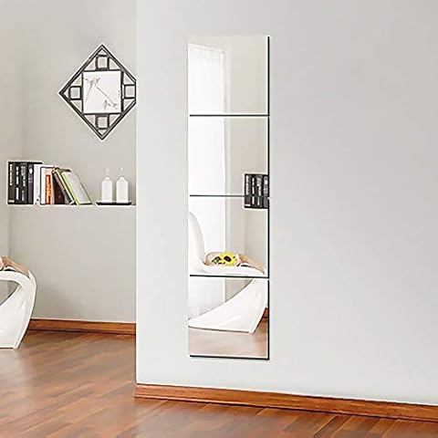 4 x Self-Adhesive Mirror Stickers for Bathroom, Living Room, Bedroom Cover