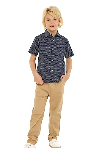 Image of Mud Kingdom Little Boys Dress Shirts Short Sleeve Cute Summer