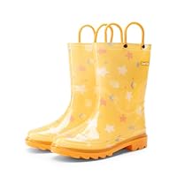 DREAM PAIRS Kids Rain Boots Cute Lightweight Waterproof with Pull-on Handles for Girls & Boys Toddler Outdoor Play,Size 5 Toddler,Orange,KKUMRB2507