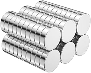 HEETA 60 PCS Magnets Neodymium Magnets Strong & Mini Premium Brushed Magnets Multi-Use Small Round Magnets for Crafts, Refrigerator, Dry Erase Board, Whiteboard at Home/Office/School(10mm × 2.6mm)