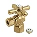 Kingston Brass CC43107X Quarter Turn Valves (1/2" FIP X 3/8" O.D. Compression), Brushed Brass