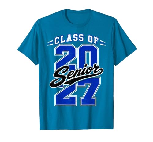 Class of 2027 Senior 2027 Graduation Graduate T-Shirt, Men, Sapphire Blue, Medium