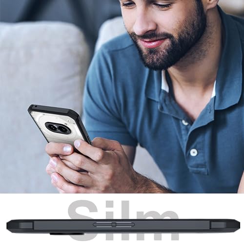 Image of for Nothing Phone 2A /2A Plus Transparent Case Ultra-Thin Cover Soft TPU Bumper + Acrylic Clear Back Military Grade Airbags Shookproof Drop Protection [1 Tempered Film],Black