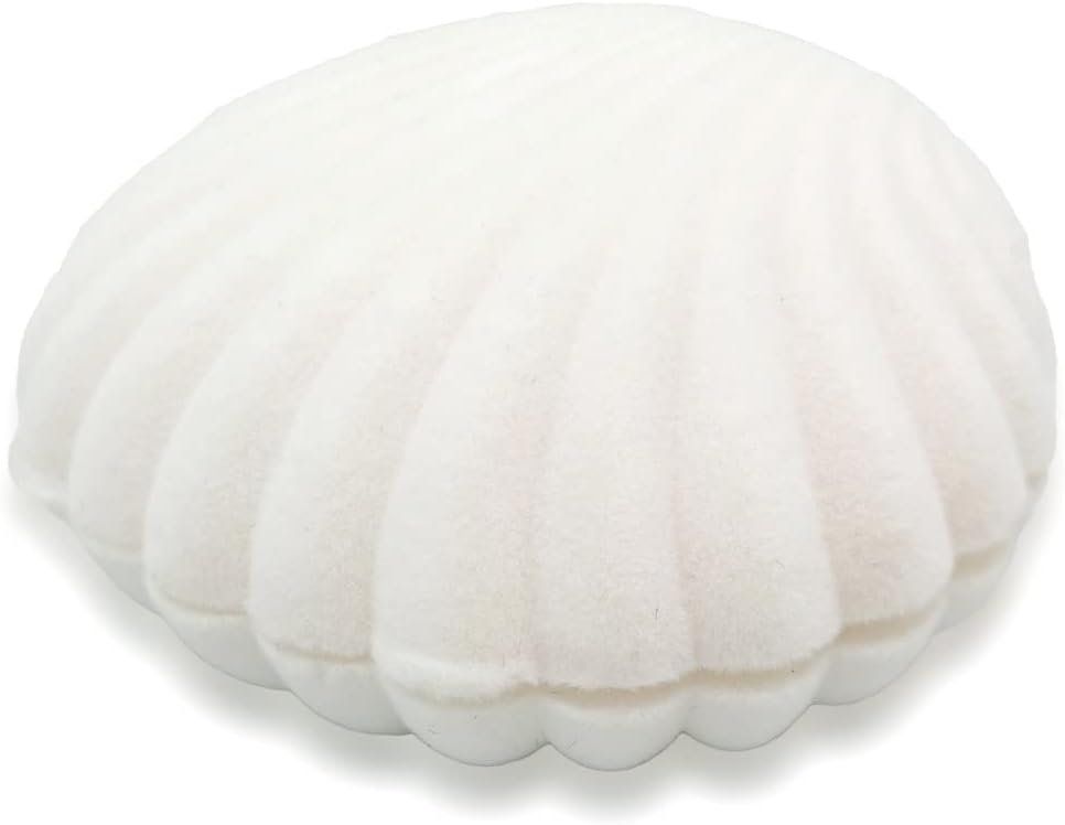 DIYOMR Cute Single Ring Box with Silver Moon DIY Small Chain, Miniature Jewelry Case Cartoon Delicate Plush Small Box For Jewelry Gift Decor Storage (White Shell) - Image 9