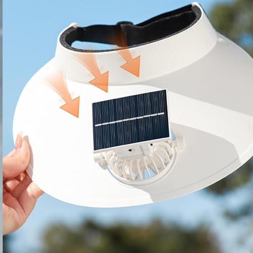 Ventilador solar de ala ancha ligera, protección UV integrada para playa y camping 2