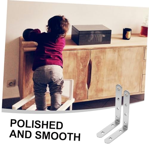 Abaodam 2 Unidades Kit anti-queda âncora de parede para móveis suporte de ângulo reto penteadeira cô