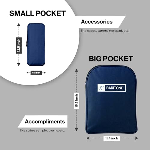 Image of Baritone Nylon Luggage Acoustic Guitar Gig Bag Cover Padded For All Guitar Like Yamaha FS80C, F280, F310, F370, F620, APX600, CPX600 (Blue)