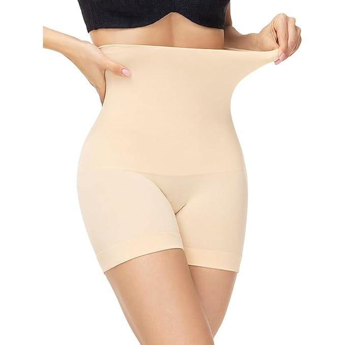 Image of BABO & BABY Shapewear for Women Seamless Shorts, High Waist Tummy Control Body Shaper, Slimming Thigh Shaper, Invisible Under Dress, Breathable Comfortable Fit (Skin)