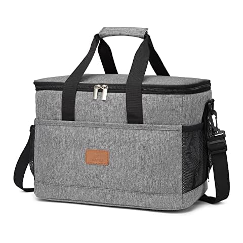 MOYAQI Large Soft Sided Picnic Cooler Bag 20L Insulated Leak Proof for 30 Cans of Beverage or Beer Storage, Collapsible Cooler Lunch Bag for Camping, Lunch, Beach, Picnic, Road Trips, Shopping, Travel Cover